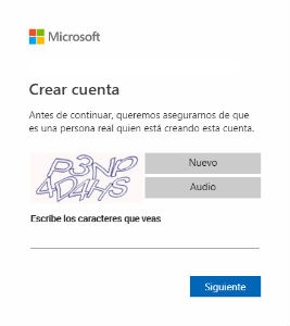 Introducir captcha en correo hotmail